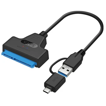 2 in 1 SATA - > USB 3.0 Cable SATA Et C-Tüüpi Väline kõvaketas 22Pin Konverteri Adapter 2,5 Inch HDD/SSD
