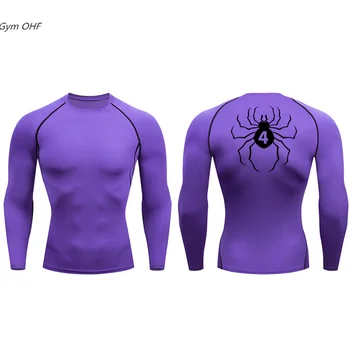 2099 Man Spider Printimine Muster Meeste T-Särk Väljas Kulturismis Sport Pikad Varrukad Tees Suvel Kiire Kuiv Materjal Streetwear
