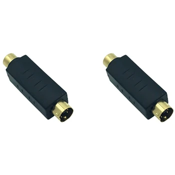 2X S-Video-Mees To RCA Emane Komposiit Video Adapter Plug Converter, Mini Din 4-PIN Koppel Laiendamine Pistiku Adapter
