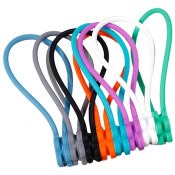 8Pcs Magnet Kaabel lipsuklambriga Cable Tie Silikoon Korduvkasutatavad Cable Tie Kaabel, Kõrvaklapid Kaabel-laadimiskaabel (8 Värvi)