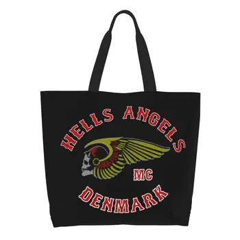 Armas Hells Angels Logo Shopping Kott Ringlussevõtu Mootorratta Toidukaubad Lõuend Shopper Õlakott