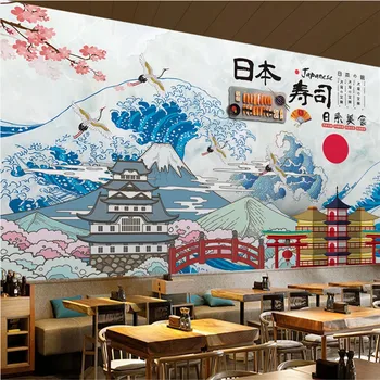 Custom Jaapani Köök, Sushi-Restoran Taust Seina Paber 3D-Tööstus-Decor Seinamaaling Walpaper 3D-De Papel Parede 3d