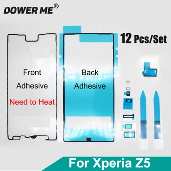 Dower Mulle 12tk/set Sõrmejälje Torule Auk Jack Aku kahepoolne Liim Ees Tagasi Täielik Komplekt Liim Sony Xperia Z5 Z5Dua
