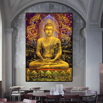 Klassikalise Kunsti Meditatsiooni Buddha Kuju Kaasaegne Budistliku Lõuend Seina Maali Kunst Pildid Elutuba Kodu Religioon Kunsti Decor