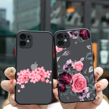 Lilled Õie Telefon Case for IPhone 11 14 13 12 ProMax XR, XS Max 7 8 SE 2022 Luksus Põrutuskindel Kaitse Kest Raske tagakaas