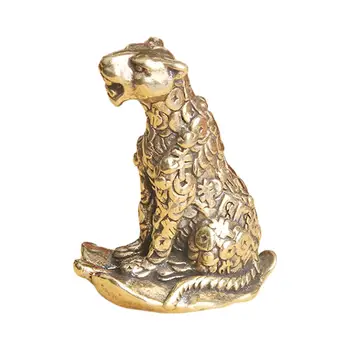 Messing Leopard Ornament Loominguline Looma Skulptuur, Kunst, Käsitöö, Esitab Leopard