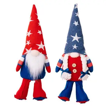 Patriootlikel Võidelnute Mälestuspäev Gnome Kaunistused Mr & Mrs. Käsitöö Rootsi Tomte Gnomes Käsitöö Tähed Müts Palus Gnome Nukk Lihavõtted
