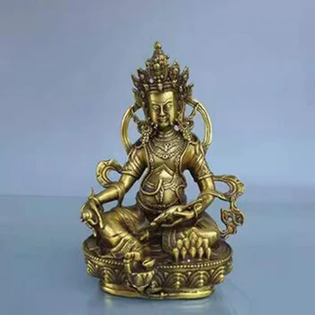 Puhas vask Tiibeti Buddha, Kollane Jumala Rikkuse, Esoteerilised Topelt Kasvatamise Buddha kuju ornament