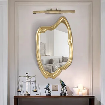 Põhjamaade Barokk dekoratiivne peegel ebaregulaarne kuldne taust, seina -, kodu kaunistamiseks, elutuba, kunst seina riputamise peegel, l