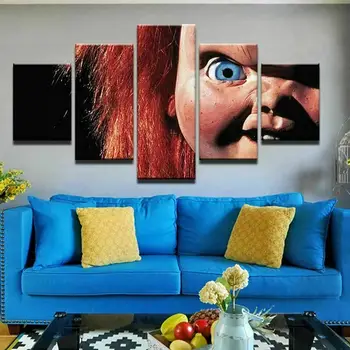 Raamimata 5tk lapsemäng Chucky Nukk õudusfilm Maalid Lõuend Pildid Seina Art Plakateid elutuba Office Home Decor