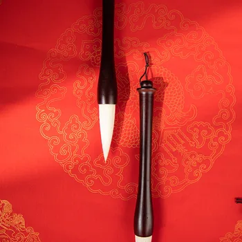 Suured Hiina Couplets Kalligraafia Harja kaelapaela kinnitamine täispuidust pastakahoidja Hiina Maali Pintsli Punker-kujuline