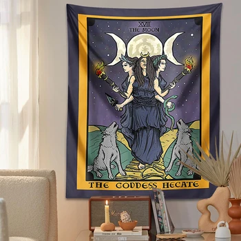 Tarot kuu Vaip Seina Riputamise Mandala jumalanna hecate Hipi Astroloogia, Ennustamine Nõidus Taust Seina Kaunistamiseks