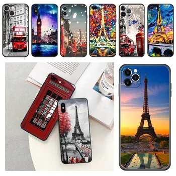 Telefon Juhtudel iphone 15Pro XS Max 11 12 13 14 Pro 7 8 15 Plus Mini SE X-XR London Eiffel Pariisi Kunsti Kaamera Kate
