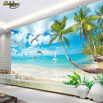 beibehang Custom Foto Tapeet Suure Seina Värvimine Seina Kleebis Dolphin Bay Armastavad Havai Vahemere piirkonna Maastik Taust