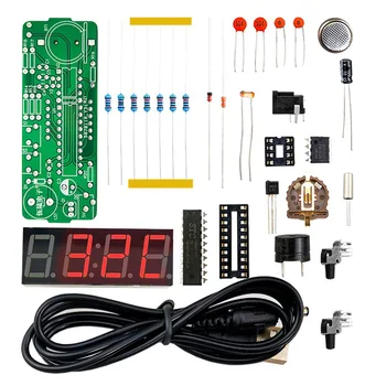 51 Ühe-Chip Elektrooniline Kell Komplekt: Hele-Kontrollitud, Temperatuur & Date Kuva LED DIY Elektroonika