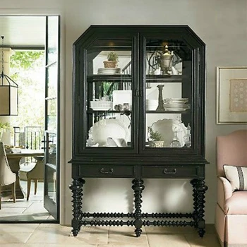 Ameerika neoklassikalise must veini kabinet, söögituba külgmine kapp, Euroopa kaasaegne minimalistlik roog kapp, dekoratiivsed kapp