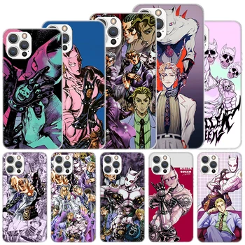 Anime JoJo Killer Queen Soft Case For iPhone 11 12 13 Mini 14 Pro Max 15 Ultra Apple Telefoni Kaane X XS XR SE 7 + 8 + 5S 6S