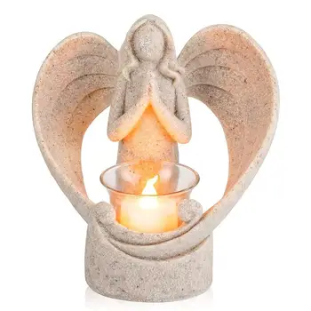Atraktiivne Vaik Kunsti Ingel Candleholder Tealight Ornament Kirik Küünlajalg Küünal Omanik Magamistuba TV Kapp