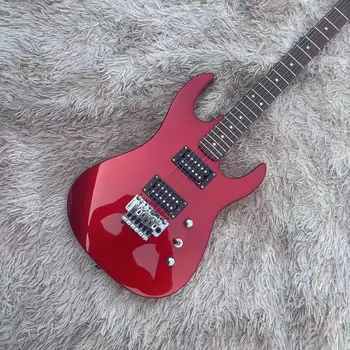 B. C. Split electric guitar, silver roosa punane keha, roosipuud fingerboard, dual avatud pikap, tremolo pingutusnöör juhatus, valge acce