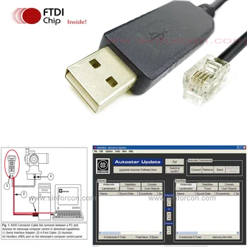 FTDI USB-RS232 to rj10 jaoks Meade etx-90mak Teleskoobi HBX alla Laadida Uuendada ARVUTI Kontrolli Kaabel