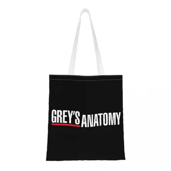 Grey Anatoomia on õlakott Naine Eco Kott Mood Meredith Grey Suure Mahutavusega Shopping Tassima Retro Lõuend Kott Daamid