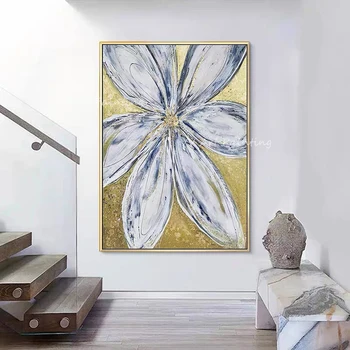 Käsitöö Abstraktse Kuldne Lihtne Päris Õli, Lõuend Seina Maali Kunst Pildi Elutuba Vahekäiguga Kaasaegse Kodu Kaunistamiseks