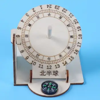 Laua Kaunistamiseks Kompass DIY Materjalide Eksperiment Õpetamise Abi Puidust Kell Sundial Teaduslik Mudel, Haridus Mänguasjad