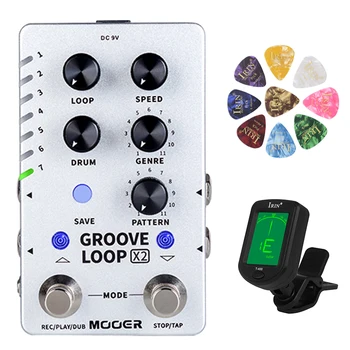 MOOER GROOVE ' AASA X2 Stereo Drum Masin Fraasi Looper Hõlmab 11 Stiile ja 121 Rütmi Drum Masin Kitarr Mõju Pedaal