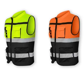 Multi-taskud hea Nähtavusega Tõmblukk Ees Ohutus Vest koos Peegeldav Ribadeks Jalgratta ja Mootorratta Ratsutamine Multipurpose