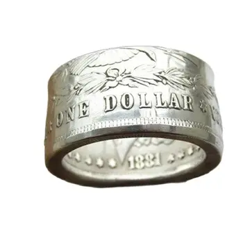 Puhas Hõbe MEILE 1881 Morgan Dollar Mündi Ringi Väga Läikiv Käsitööna USA Suurus 8-16 Custommized Kuupäeva