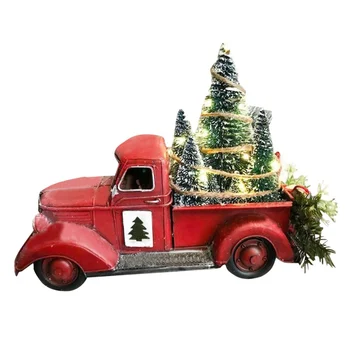Punane Talu Veoauto Ornament Loominguline Xmas Vaik Laua Kuju jaoks jõulupidu Dekoratsioon