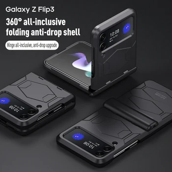 Põrutuskindel Armor Case For Samsung Galaxy Z Flip 4 Hinge Telefoni Juhul Seista Kõva PC Kate Samsung Z Flip 3 Jalg Juhul